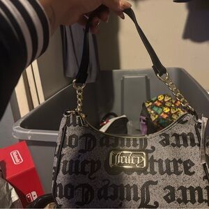 Juicy Couture Black and Gold Shoulder Bag